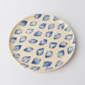 Hand Painted Ceramic Plate in Leaf Blue