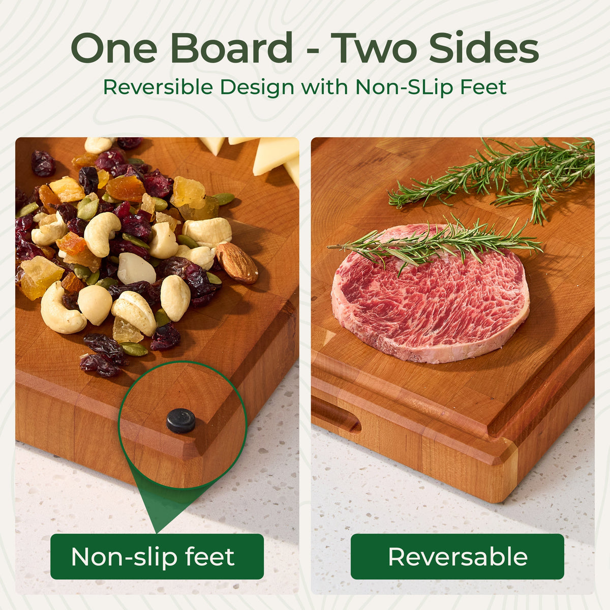 Cherry Wood End Grain Cutting Board 17"x12"x1.6"