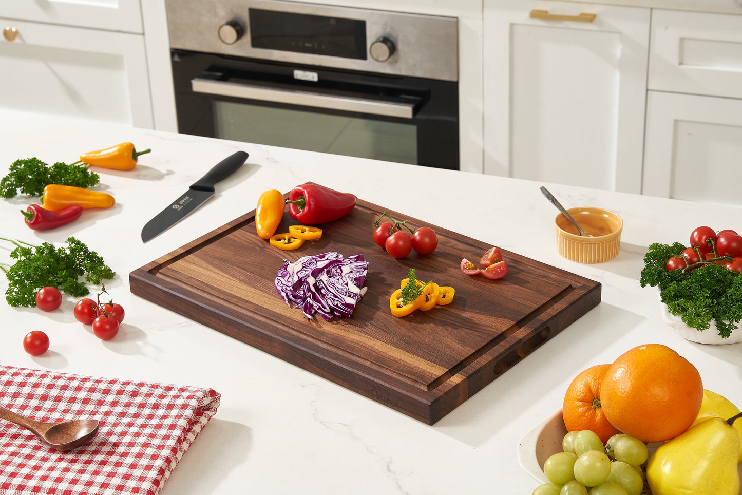 Cutting Board out of Solid Walnut Wood - 1 in Thick Cutting Boards for Kitchen - Wood Cutting Boards - Wooden Chopping Boards for Kitchen