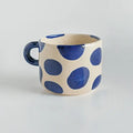 Hand Painted Ceramic Mug in Polka Dots